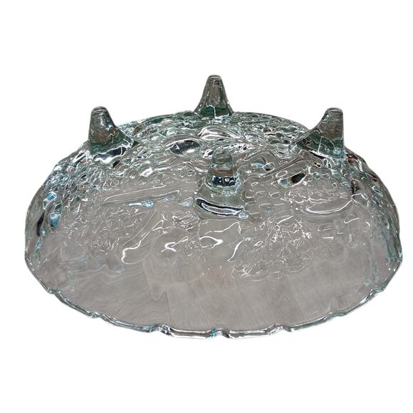 Vintage Indiana Glass Oval Bowl Clear 12" Footed Harvest Grape Fruit - Picture 3 of 4